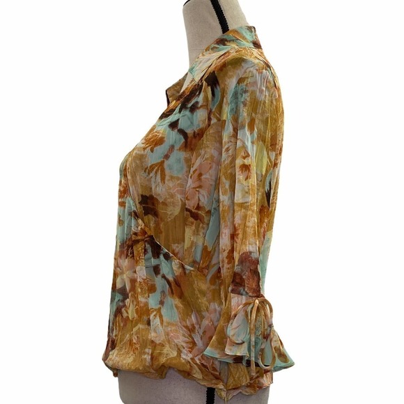 VIOLET & Claire Floral Career-wear Blouse Large - Picture 4 of 11